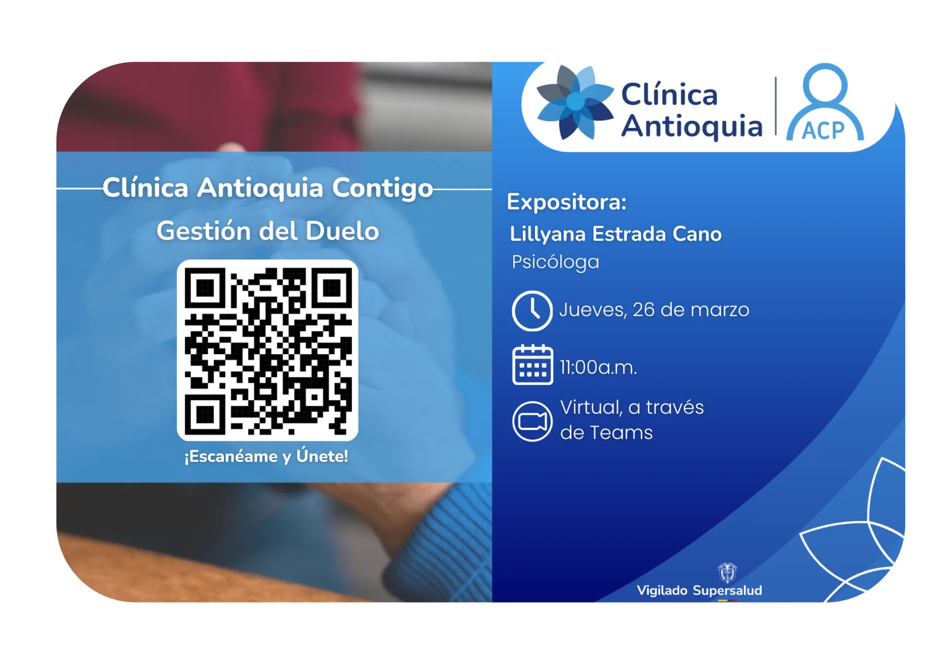 Evento Clínica Antioquia Contigo – Gestión del Duelo